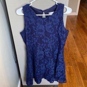 Xhilaration - Sleeveless Navy Blue Lace Dress, Size L